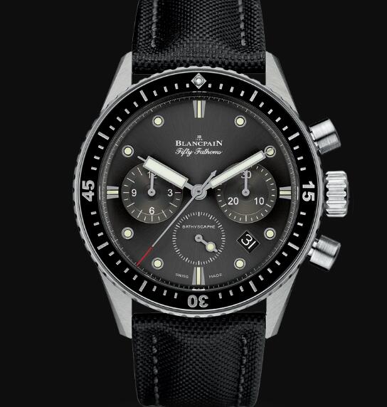 Review Blancpain Fifty Fathoms Watch Review Bathyscaphe Chronographe Flyback Replica Watch 5200 1110 B52A - Click Image to Close